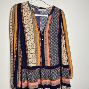 LOFT Colorful Printed Boho Tunic/ Dress Size S